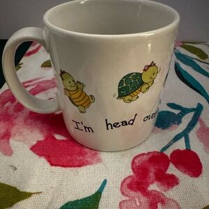 1980 Russ Berrie Mug TURTLES “ I’m Head Over Heels In Love With You” 4”Cute RARE